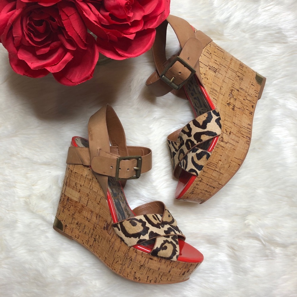 Sam Edelman Sasha Cheetah Leopard Wedge Heel